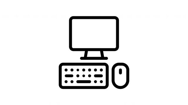 computer minimalist stroke animation