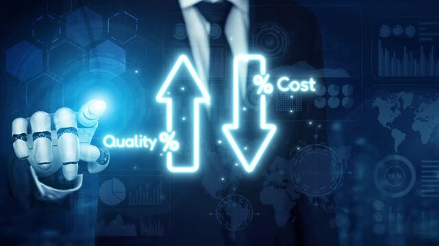 Business concept showing cost reduction and quality increase using Lean, Six Sigma, and Total Quality Management (TQM) to enhance efficiency, value, and customer satisfaction. Muxer