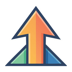 Fototapeta premium Colorful upward arrow icon with gradient