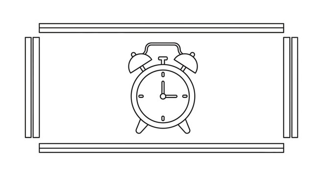 Retro Alarm Clock Icon on White Background