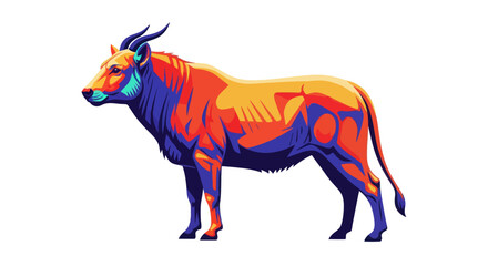 Fototapeta premium Colorful takin vector illustration in pop art style isolated on white background