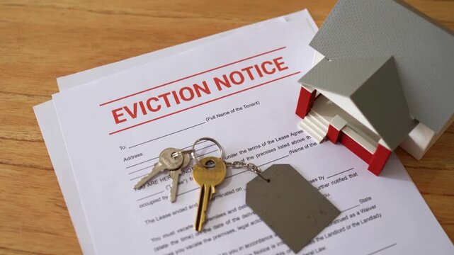 eviction notice concept getting evicted from a house for not making payments on time.