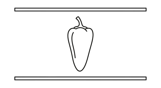 Outline of a Bell Pepper Between Two Parallel Lines