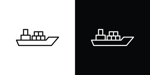 Cargo ship icon for web or mobile apps. EPS10 © Tareem
