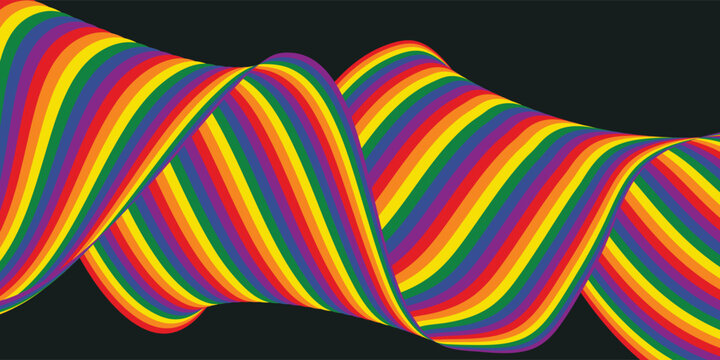 Happy Pride Month 2026 Background vector. Gay and LGBT banner and wallpaper design  for Gay Pride Month.