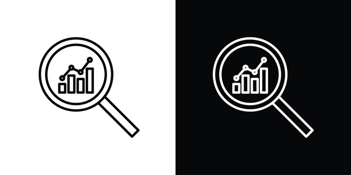 Market research icon for web or mobile apps. EPS10