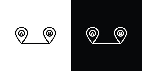 Path A to B icon for web or mobile apps. EPS10 © Tareem