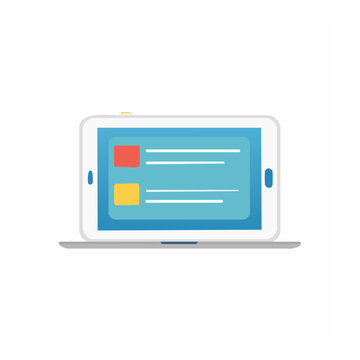 Flat design laptop with browser window