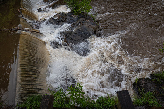 Nora Mill dam on Chattahoochee river in Helen, Georgia