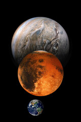 earth, Mars, Jupiter © allen