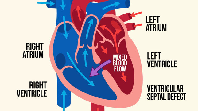Ventricular Septal Defect Congenital Heart Hole Blood Flow Diagram