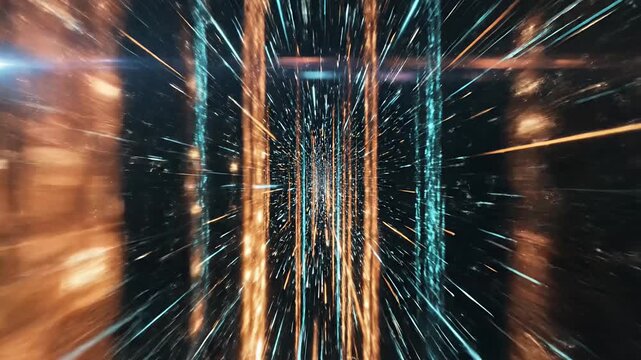 High speed light trails in digital space.