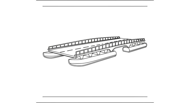 Floating Bridge Pontoon System for Temporary Crossing