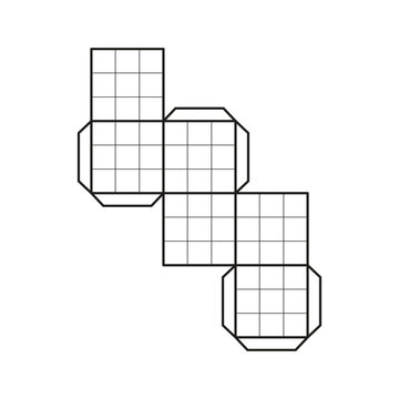 Cube Net Geometry Icon Template