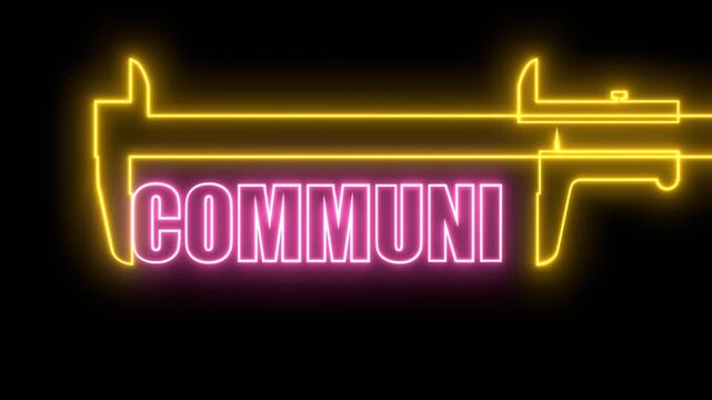 Social and business concept. Keyword community and the caliper