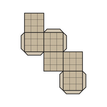 Cube Net Geometry Icon Template