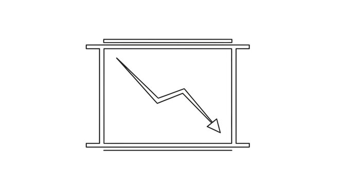 Financial Crisis Downturn Graph Arrow Down, Business Decline Concept