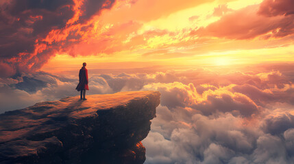 Obraz premium Solitude on the Cloud-Kissed Pinnacle