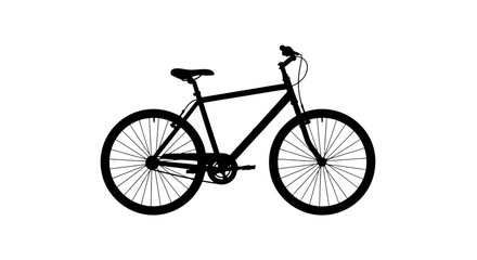 Obraz premium Black Bicycle Silhouette Simple Design.