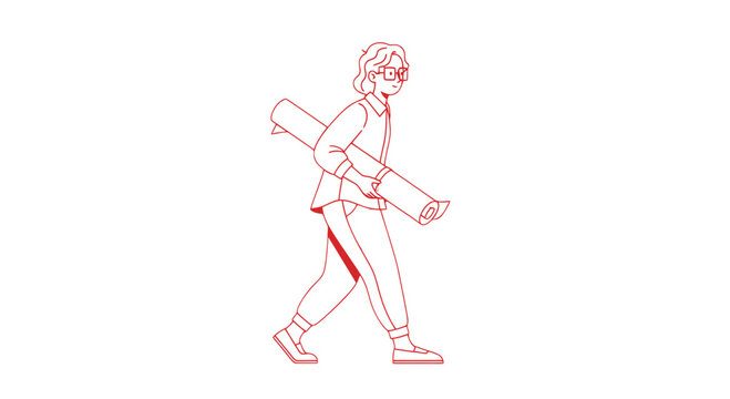 Man Walking with Injured Leg Illustration.