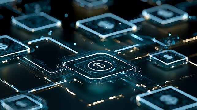 Modern stablecoin ecosystem integrated with digital banking infrastructure, secure financial transactions, blockchain payment rails