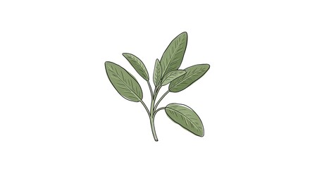 Fototapeta premium A small green plant with several leaves grows naturally outdoors in a serene environment.