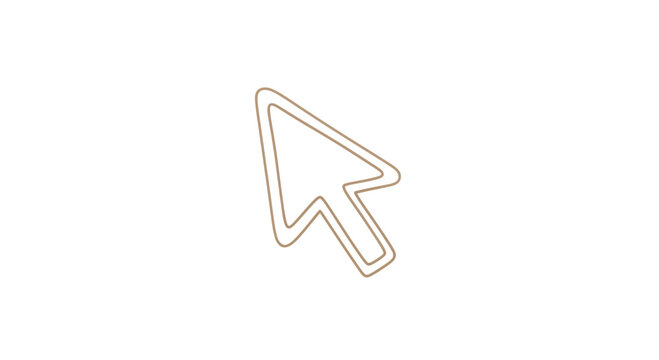 Simple Line Drawing of Computer Mouse Cursor.