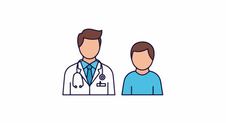 Fototapeta premium A doctor and patient illustration with simple design