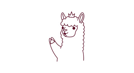 Illustration of a cartoon llama with crown. © Cirus