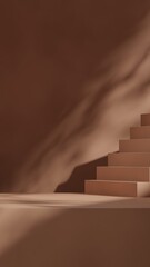 3d render image mockup space brown color empty space in portrait double archs