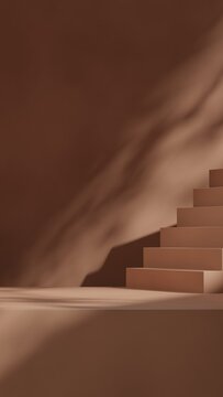3d render image mockup space brown color empty space in portrait double archs