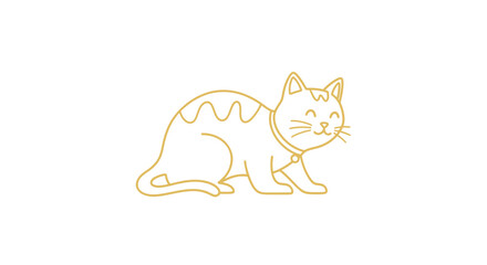 Simple Line Drawing of a Cat. © Codari