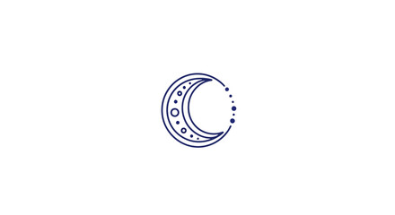 Crescent Moon Icon Simple Design Element. © Codari