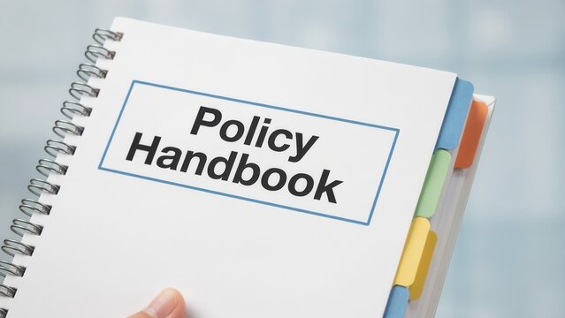 Employee policy handbook isolated on white background