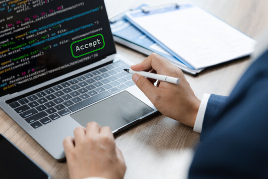 Code Acceptance Review on Laptop Screen