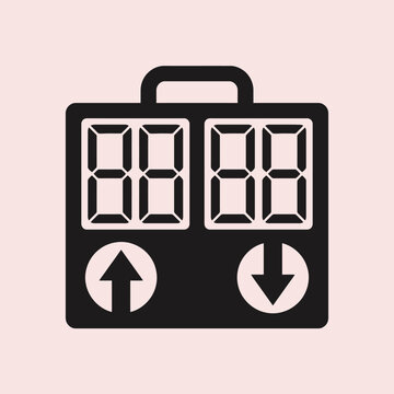 A black digital counter icon is displayed on a light background