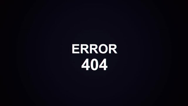 Error 404 on black background Glitched