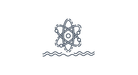 Simple Atom Symbol with Electron Orbits. © Dapaty
