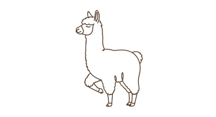 Simple Line Drawing of a Llama. © Dapaty