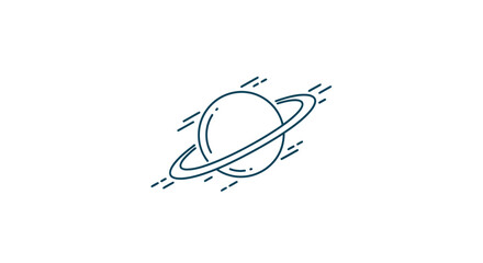 Simple Line Drawing of Planet Saturn. © Dapaty