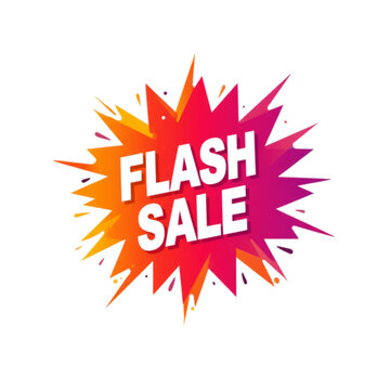 Explosion of Savings: A vibrant 'Flash Sale' graphic explodes with color, featuring bold typography and a dynamic splash design, perfect for announcing limited-time retail offers.