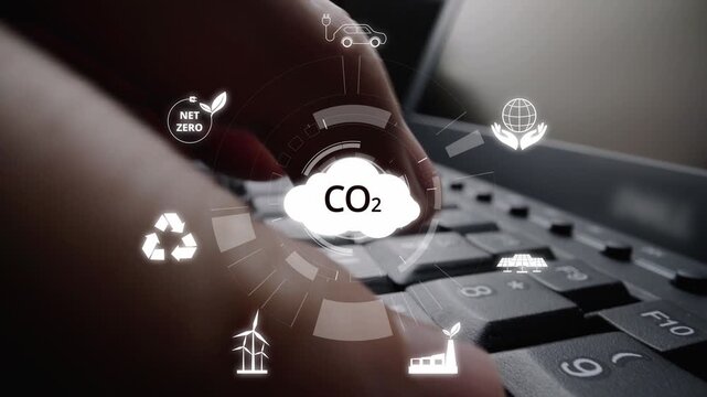 Net zero goals and CO2 reduction strategy driving sustainability, green energy integration, net zero emissions policies, and climate-friendly sustainability solutions for business and society. Muxer