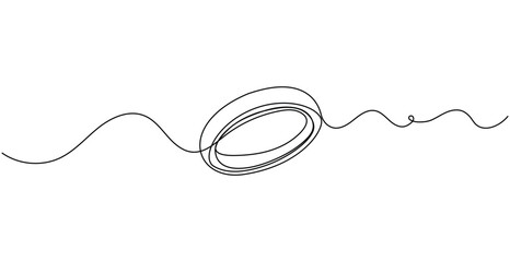 Obraz premium Wedding Ring Continuous One Line Drawing Minimalist Symbol Vector Design