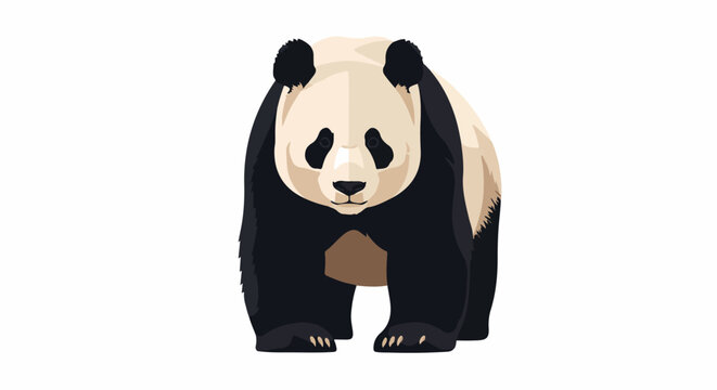 A large black and white panda bear standing on all fours