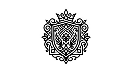 Obraz premium Intricate crest with eagle emblem.