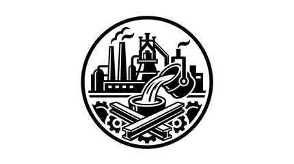 Industrial factory logo with gears. © Arkan