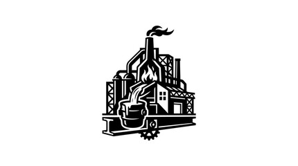 Industrial Factory with Locomotive Engine. © Arkan