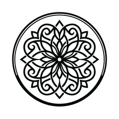 Intricate Black Mandala Design Element. © Arkan