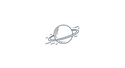 Simple Line Drawing of Planet Saturn. © Eriba