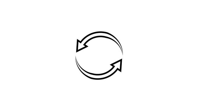black Recycle Loop White Background Choice Decision Direction Animation UI App